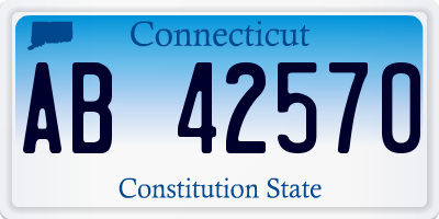 CT license plate AB42570