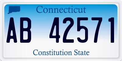 CT license plate AB42571