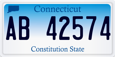 CT license plate AB42574