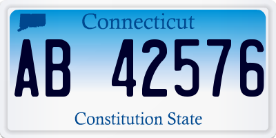 CT license plate AB42576