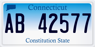 CT license plate AB42577