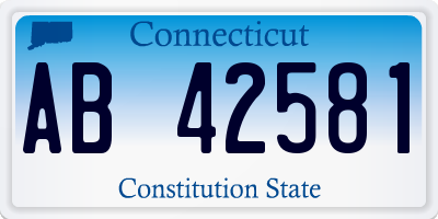 CT license plate AB42581