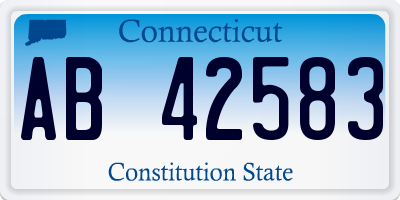 CT license plate AB42583