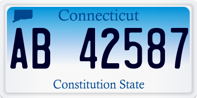 CT license plate AB42587