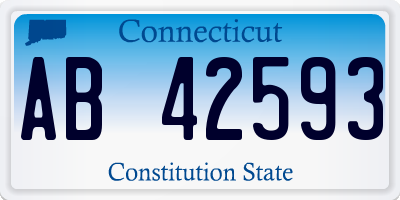 CT license plate AB42593