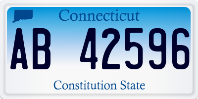 CT license plate AB42596