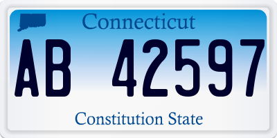 CT license plate AB42597