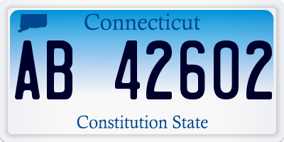 CT license plate AB42602