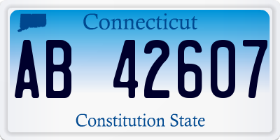 CT license plate AB42607