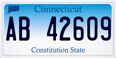 CT license plate AB42609