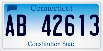 CT license plate AB42613