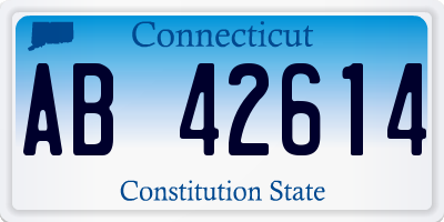 CT license plate AB42614