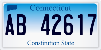 CT license plate AB42617
