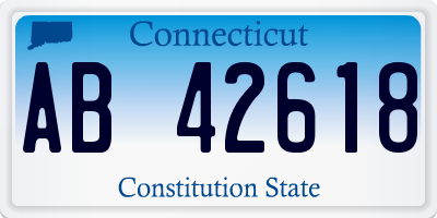 CT license plate AB42618