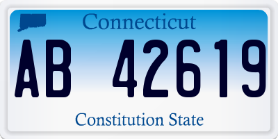 CT license plate AB42619