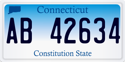 CT license plate AB42634