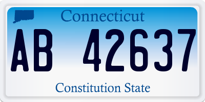 CT license plate AB42637