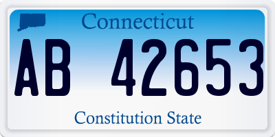 CT license plate AB42653