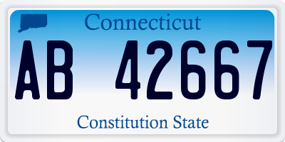 CT license plate AB42667
