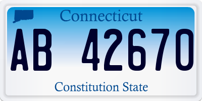 CT license plate AB42670