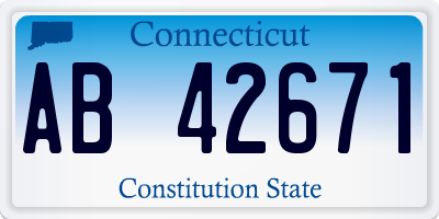 CT license plate AB42671