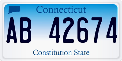 CT license plate AB42674