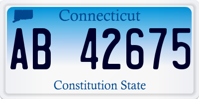 CT license plate AB42675