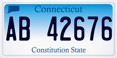 CT license plate AB42676