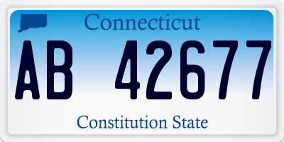 CT license plate AB42677