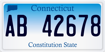 CT license plate AB42678