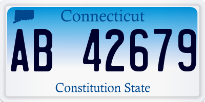 CT license plate AB42679