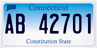 CT license plate AB42701