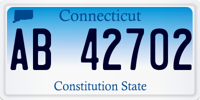 CT license plate AB42702