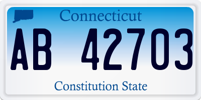 CT license plate AB42703