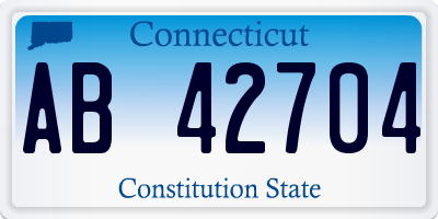 CT license plate AB42704