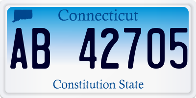 CT license plate AB42705