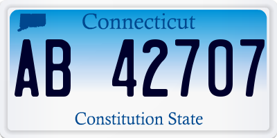 CT license plate AB42707