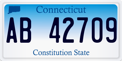 CT license plate AB42709