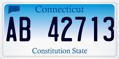 CT license plate AB42713