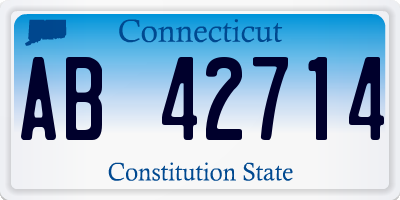 CT license plate AB42714