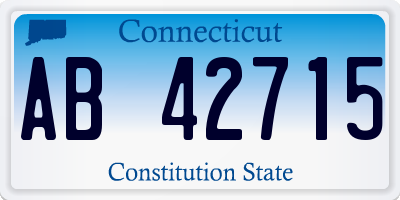 CT license plate AB42715