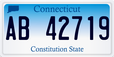 CT license plate AB42719