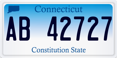 CT license plate AB42727