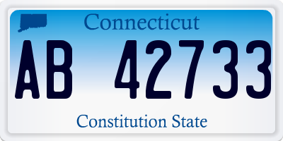 CT license plate AB42733