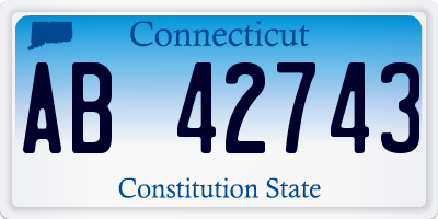 CT license plate AB42743