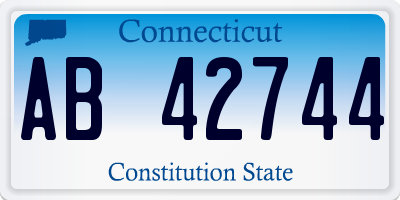 CT license plate AB42744