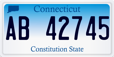 CT license plate AB42745