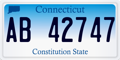 CT license plate AB42747