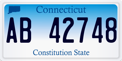 CT license plate AB42748