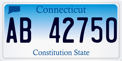 CT license plate AB42750